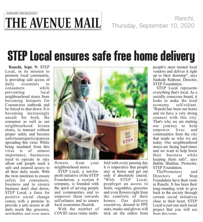 Read more about the article STEP Local ensures safe free home delivery